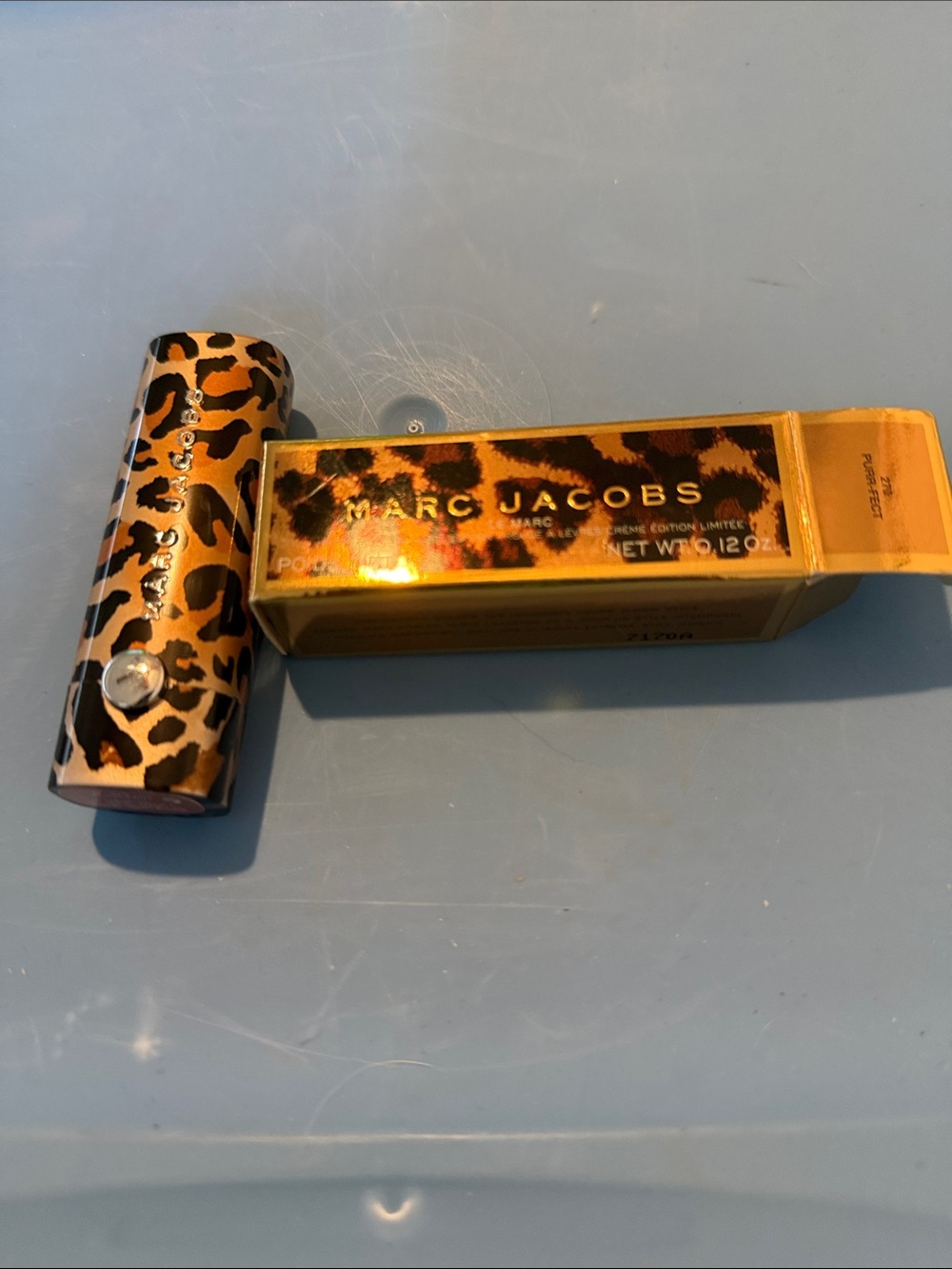 Marc Jacobs Leopard-Print Lipstick Case in Gold and Brown